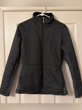 Straight Down Women’s golf Black Quilted Zip Jacket - Classic Lightweight Coat